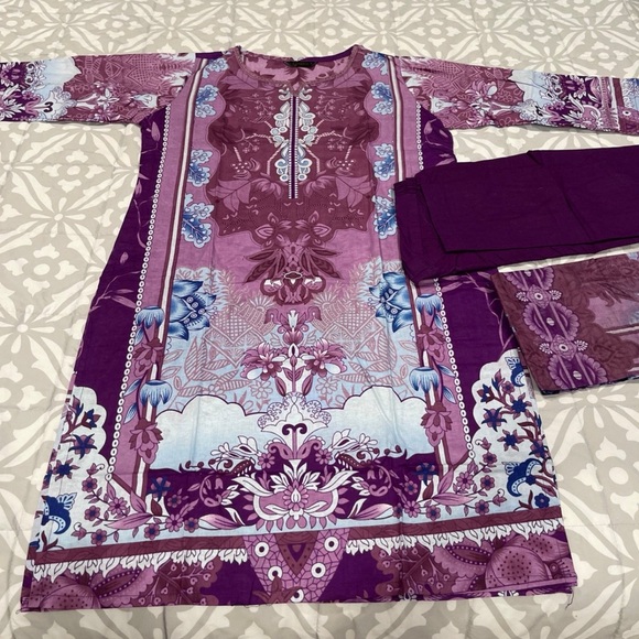 🌹PAKISTANI THREE PIECE SAPPHIRE SHALWAR KAMEEZ 🌹 - Picture 1 of 9